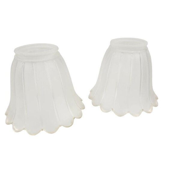 Lamp Bulb Cover, vintage frosted glass scalloped edge lamp shade replacement lig - Picture 1 of 16